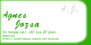 agnes jozsa business card